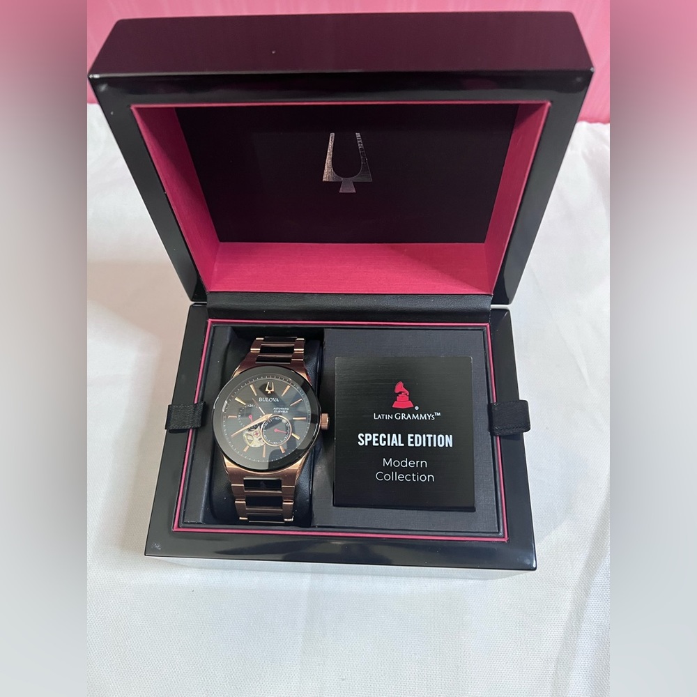 Limited Edition Bulova Latin Grammy's Automatic Swiss Men's Wristwatch - Picture 1 of 11